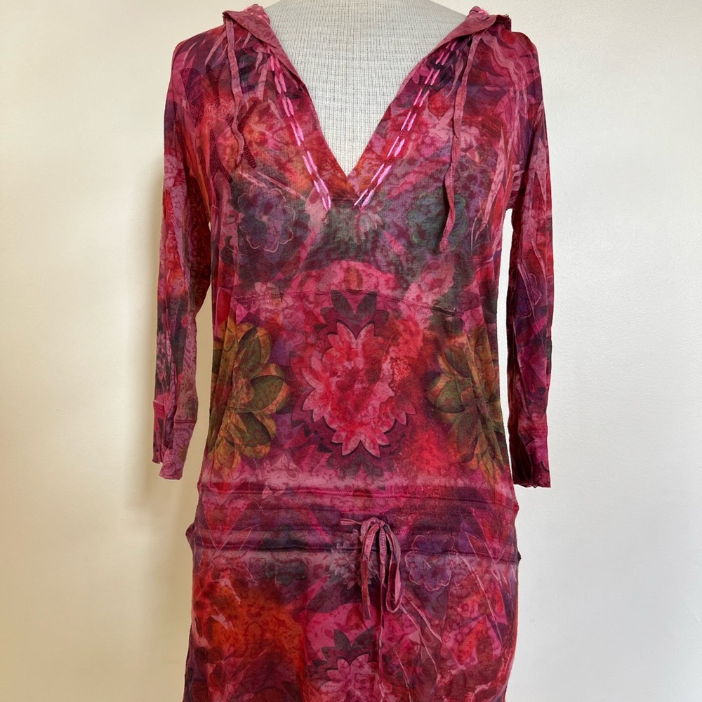 Long Sleeve Custo Barcelona Blouse with Hoodie